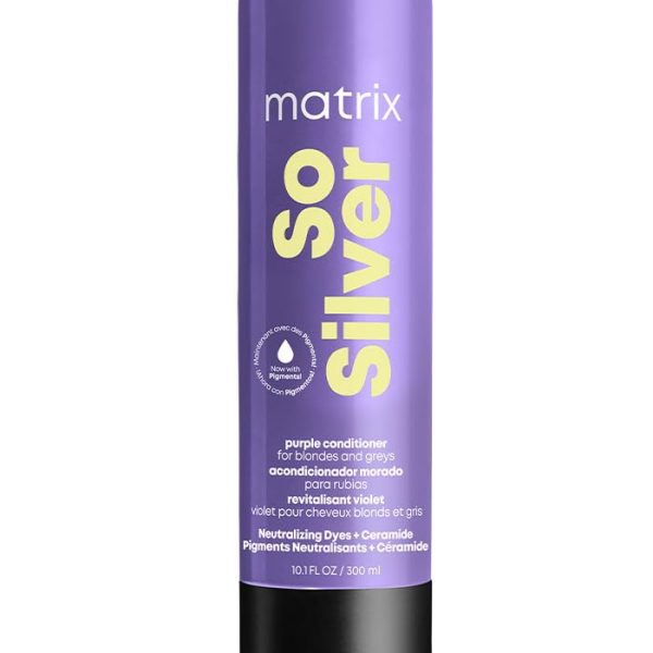 MATRIX So Silver Purple Conditioner – Removes Brassy Yellow Undertones, Color Depositing & Toning, Pigmented Conditioner For Blondes and Greys, Salon Conditioner, Vegan, $21.00