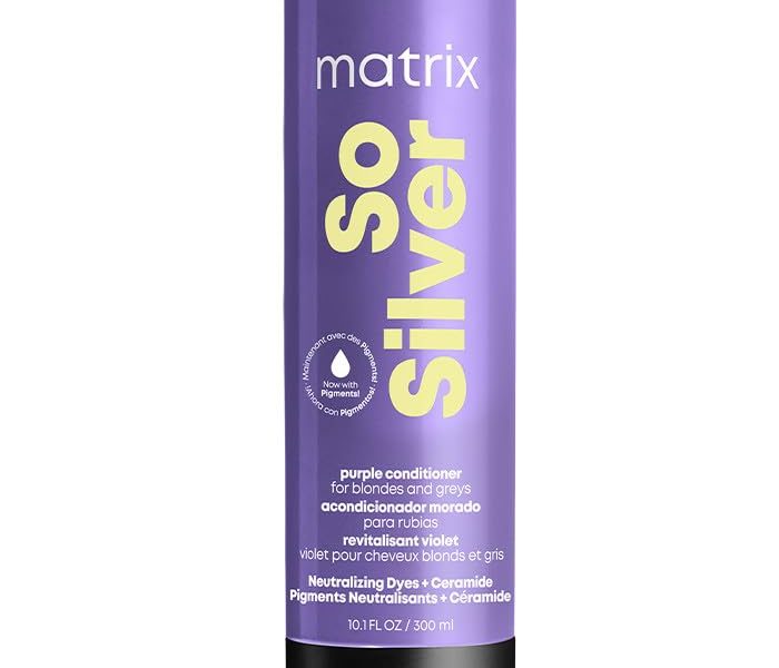MATRIX So Silver Purple Conditioner – Removes Brassy Yellow Undertones, Color Depositing & Toning, Pigmented Conditioner For Blondes and Greys, Salon Conditioner, Vegan, $21.00