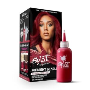 Splat Midnight Scarlet Semi Permanent Hair Dye Kit, 1 Application, Includes Deep Reconstructor Conditioner, Lasts 30 Washes, No Bleach Required, Vegan & Cruelty Free Hair Color, $12.99