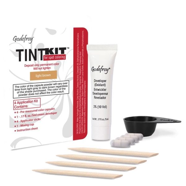 Godefroy Hair Color Kit for Spot Coloring Great For Small Areas Covers Up Gray Hairs Assorted Colors Available 4 Applicaion Kit, Light Brown, 1 Count, $15.45