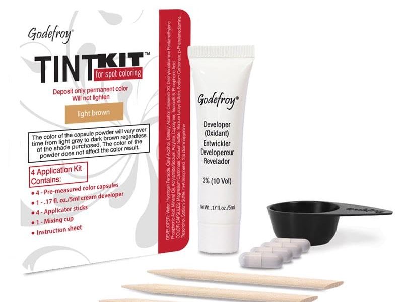 Godefroy Hair Color Kit for Spot Coloring Great For Small Areas Covers Up Gray Hairs Assorted Colors Available 4 Applicaion Kit, Light Brown, 1 Count, $15.45