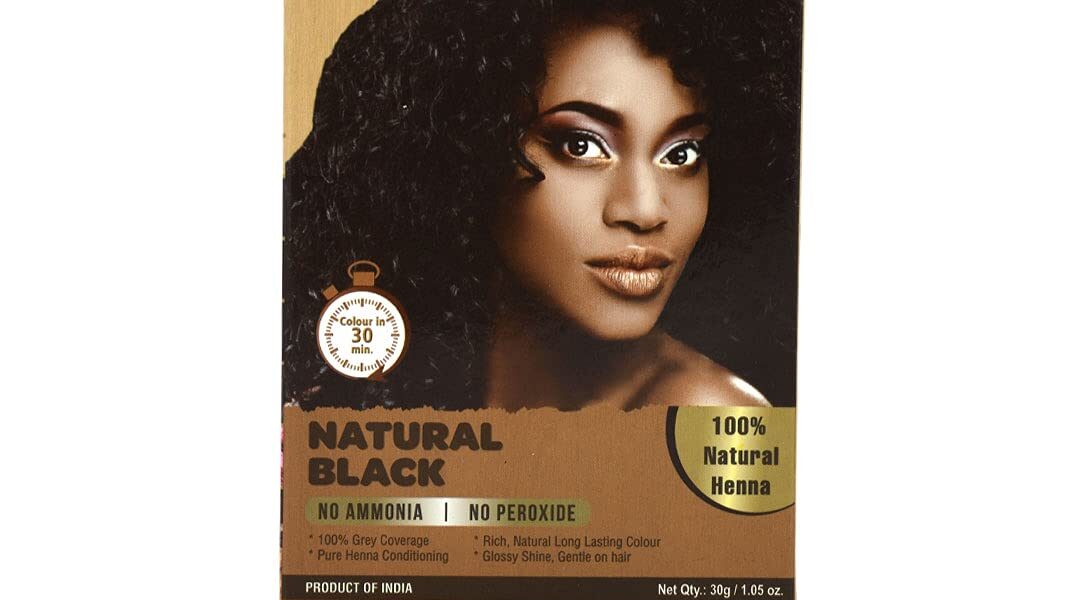 30 Minute Enriched with Herbs Semi Permanent Powder – Harsh Chemical Free Black Hair Dye for Men and Women (Natural Black), $7.00