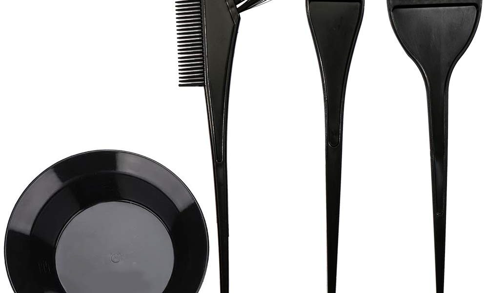 Hair Dye Color Brush and Bowl Set, 4Pcs Color Bowl Brushes Tool Mixing Bowl Kit Tint Comb for Hair Tint Dying Coloring Applicator, $4.95
