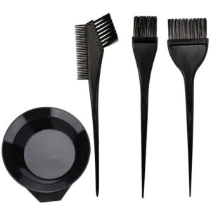 Hair Dye Color Brush and Bowl Set, 4Pcs Color Bowl Brushes Tool Mixing Bowl Kit Tint Comb for Hair Tint Dying Coloring Applicator, $4.95