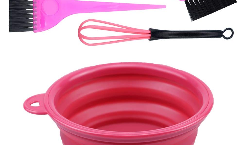 4PCS Hair Dye Kit Includes Hair Tinting Bowl Dyeing Brushes Sharp Tail Comb Mixer for DIY Hair Coloring Beauty Salon Tools Set, $6.99