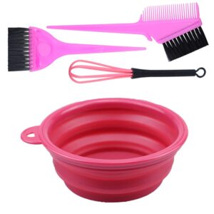 4PCS Hair Dye Kit Includes Hair Tinting Bowl Dyeing Brushes Sharp Tail Comb Mixer for DIY Hair Coloring Beauty Salon Tools Set, $6.99