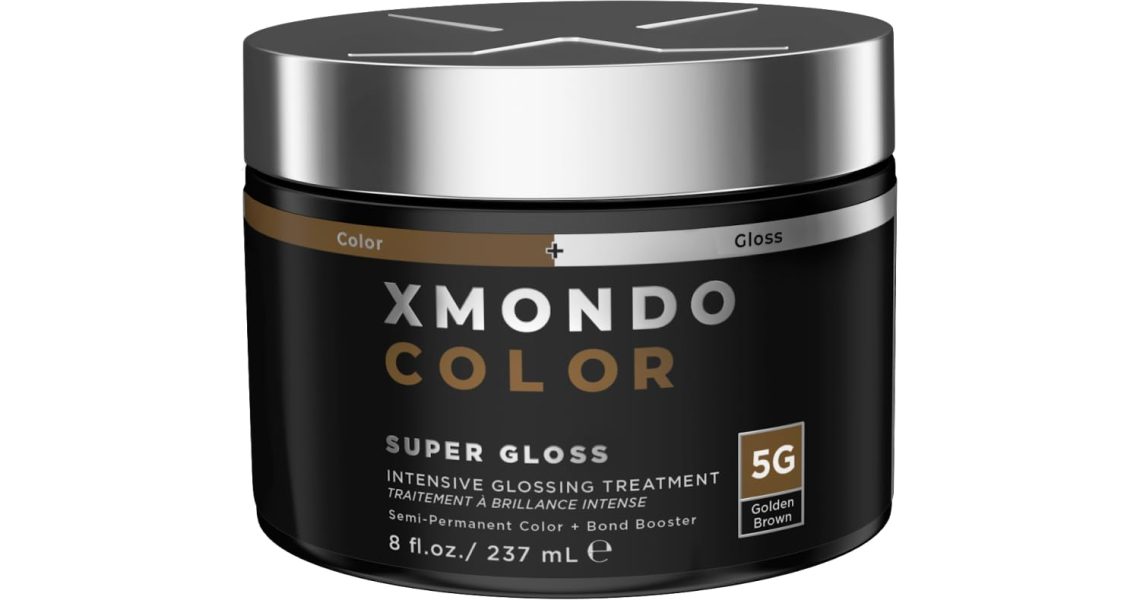XMONDO Color Golden Brown Color Depositing Mask & Semi-Permanent Hair Dye Super Gloss | Infused with Bond Boosters for Nourishment, Revitalize & Repair, Vegan Formula, 8 Fl Oz 1-Pack, $29.00