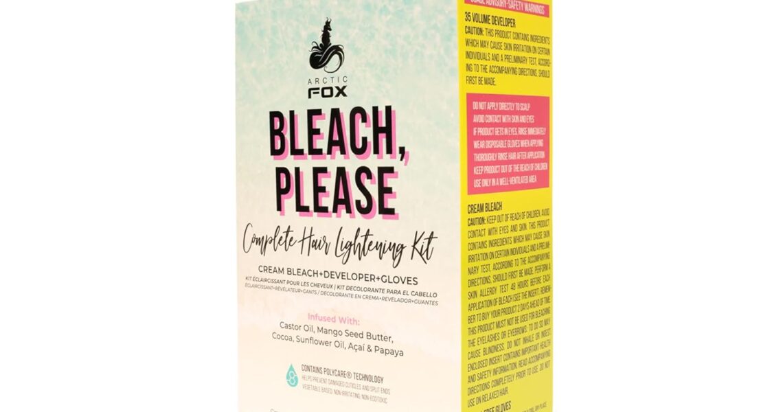 ARCTIC FOX Bleach Please Hair Lightening Kit Cream Bleach, 35 Volume Developer And Latex Free Gloves Infused With Acai, Cocoa, Sunflower Oil & Papaya! Vegan And Cruelty Free, $19.99