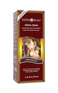 Surya Brasil Henna Hair Color Cream - Semi-Permanent Natural Dye for Gray Coverage - Deep Conditioning, Dark Brown, 2.37 oz, $18.90