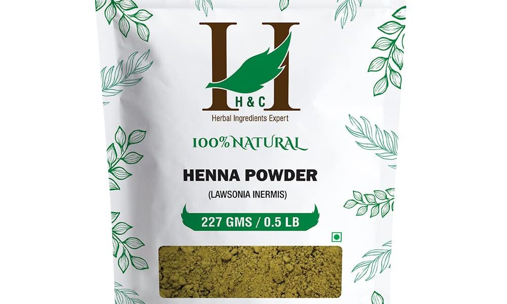 H&C 100% Natural and Pure Henna Powder/Lawsonia Inermis 227 gms (1/2 LB) for Hair, $8.00