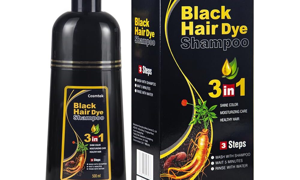 MEIDU Black Hair Dye Shampoo for Gray Hair, Semi-Permanent Hair Color Shampoo for Women and Men, Herbal and No Ammonia, 3 in 1-100% Grey Coverage(16.9 Fl oz), $22.99