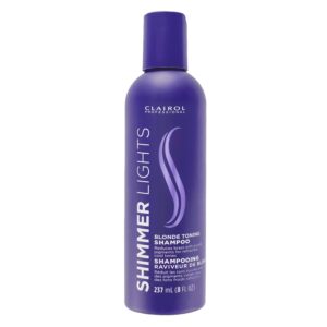Clairol Professional Shimmer Lights Purple Shampoo, 8 fl. Oz | Neutralizes Brass & Yellow Tones | For Blonde, Silver, Gray & Highlighted Hair **Packaging May Vary, $7.99