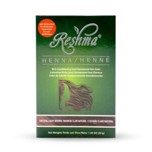 Reshma Beauty 30 Minute Henna Hair Color Infused with Natural Herbs For Soft Shiny Hair, Henna Hair Color/Dye 100% Gray Coverage Semi-Permanent Ayurveda Hair Product, 1.05 oz, Pack of 1 (Light Brown), $9.99