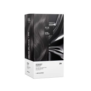 IGK Permanent Hair Color Kit | 2N 00:00 - Black | 100% Gray Color Coverage | Ammonia Free, $28.00