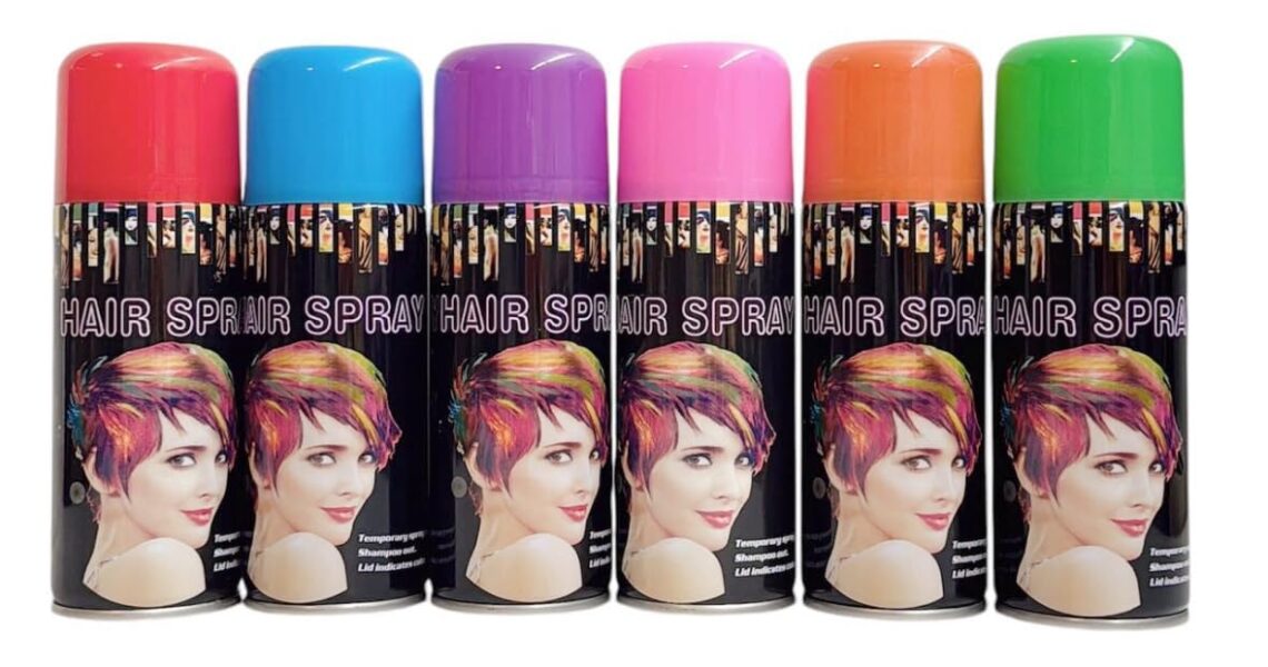 Temporary Hair Color Spray 6 Cans Assorted 6 Colors Fast-Drying, Non-Sticky, Non-Damaging,, $20.49