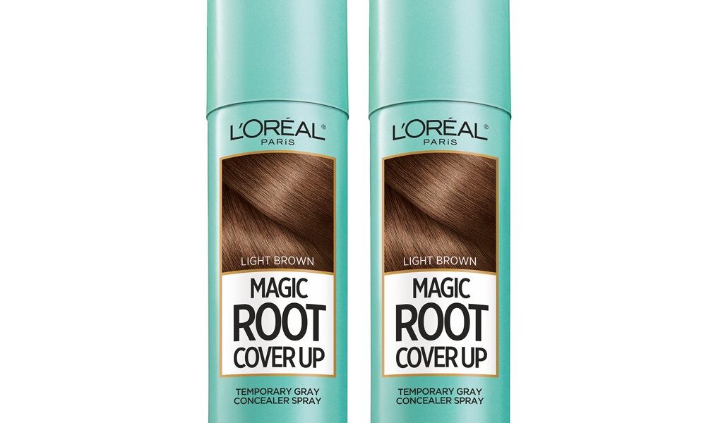 L’Oreal Paris Hair Color Root Cover Up Temporary Gray Concealer Spray Light Brown (Pack of 2) (Packaging May Vary), $21.94