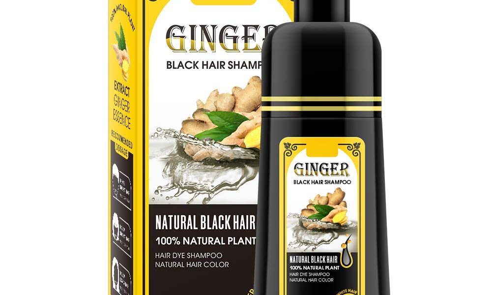 Ginger Black Semi-Permanent Hair Dye Shampoo, Instant 30-Day Color Matter, Completes in 5 Minutes – 500ml (Ginger Fragrance), $18.99