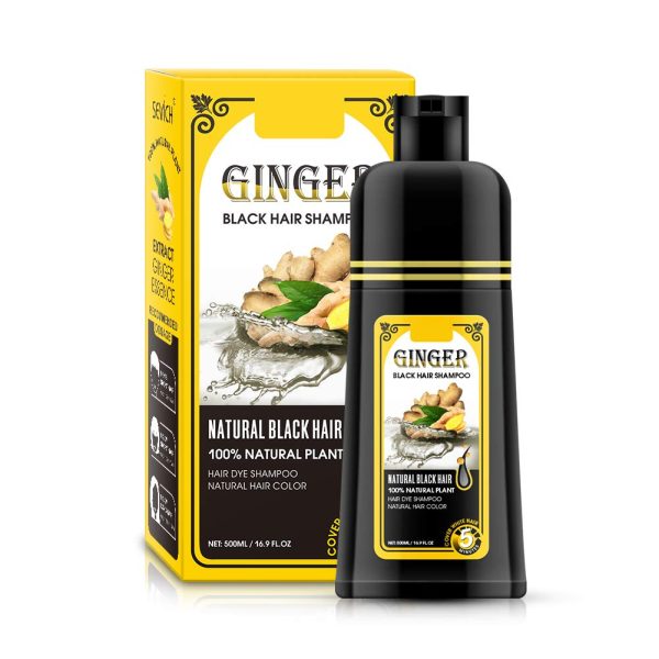Ginger Black Semi-Permanent Hair Dye Shampoo, Instant 30-Day Color Matter, Completes in 5 Minutes – 500ml (Ginger Fragrance), $18.99