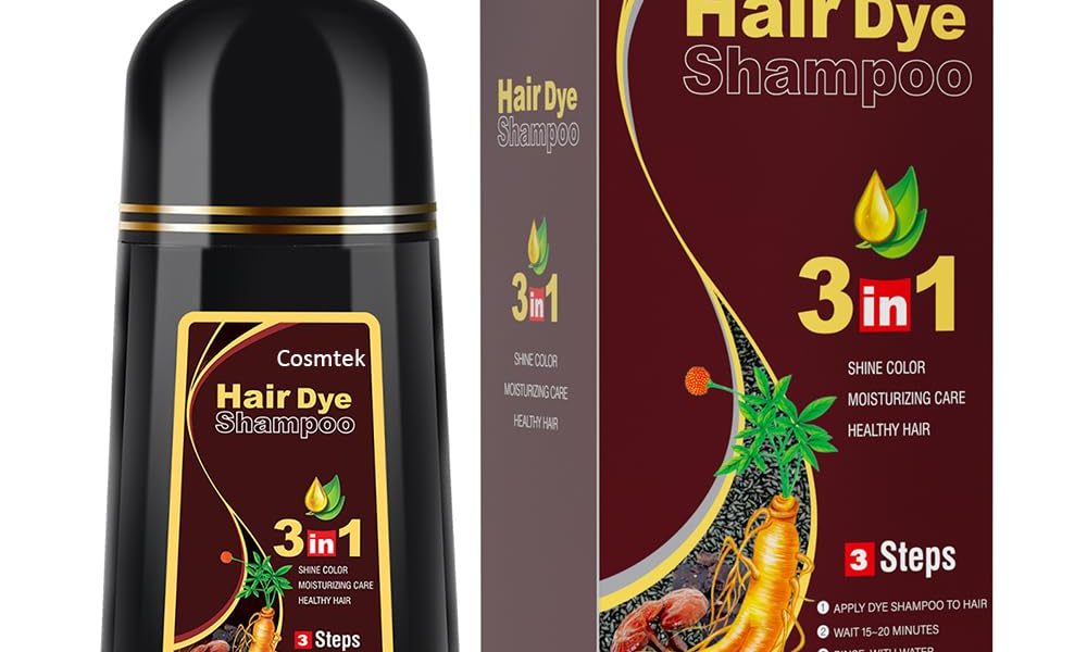 Dark Brown Hair Dye Shampoo for Gray Hair, Semi-Permanent Hair Color Shampoo for Women and Men, Herbal Ingredients, 3 in 1-100% Grey Coverage, 17.6 Fl Oz (Pack of 1), $22.99