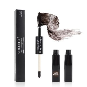 Root Touch Up Stick, Instant Gray Hair Cover Concealer, 2-In-1 Double Head Hair Color Finishing Stick, Hair Mascara Brush for Eyebrow& Beard (Light Brown, 0.23 Fl oz), $6.98