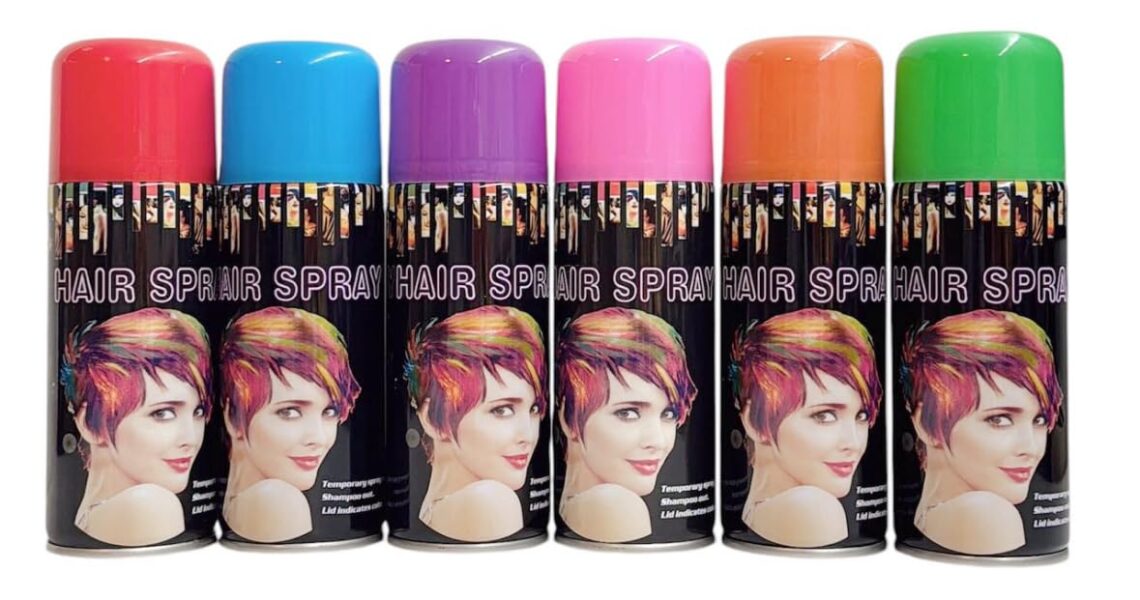Temporary Hair Color Spray Birthday Party,New Year Party,Celebration 3OZ- Case (6 Cans) – 6 Colors, $21.99