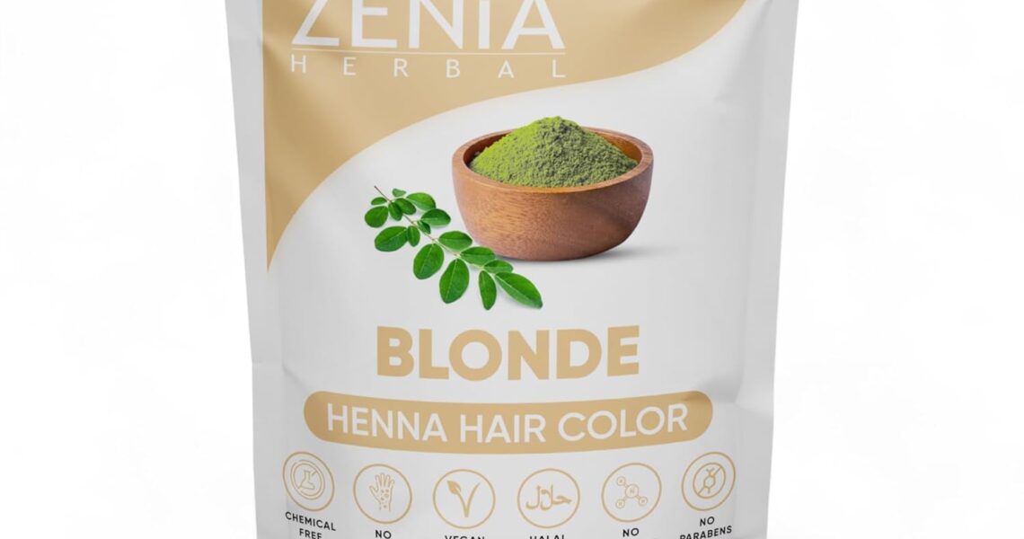 Zenia Natural Henna Hair & Beard Color/Dye | Chemical Free, Ammonia Free, Cruelty-Free, Vegan | Gray Hair Coverage | (3.5oz) 100g (Blonde), $5.99