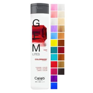 Celeb Luxury Gem Lites Colorwash, Professional Semi-Permanent Hair Color Depositing Shampoo, Ruby, $36.50