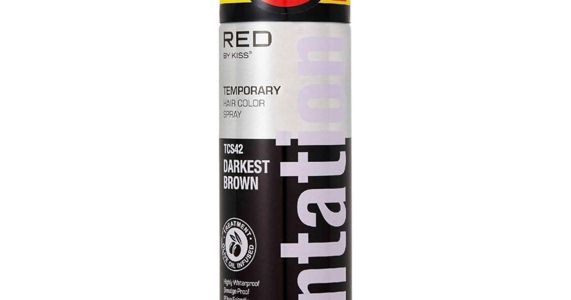 RED by Kiss Tintation Temporary Hair Color Spray, Extra Large Size, Instant Gray Root Cover Up, Water-Resistant, Smudge-Proof, Hairline & Barber Touch-Up, Quick Dry (Darkest Brown, 11.5 OZ), $14.99