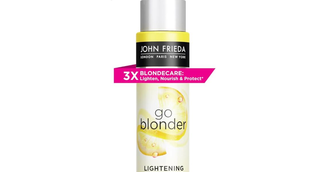 John Frieda Go Blonder Lightening Spray, Controlled Hair Lightener to Gradually Lighten Hair, with Citrus and Chamomile BlondMend Technology, 3.5 Oz, $11.99