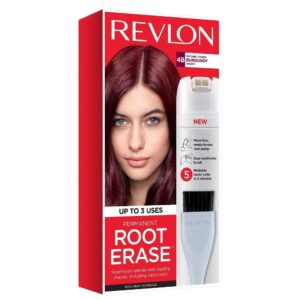 Revlon Permanent Hair Color, Permanent Hair Dye, At-Home Root Erase with Applicator Brush for Multiple Use, 100% Gray Coverage, Burgundy (4B), 3.2 Fl Oz, $7.95