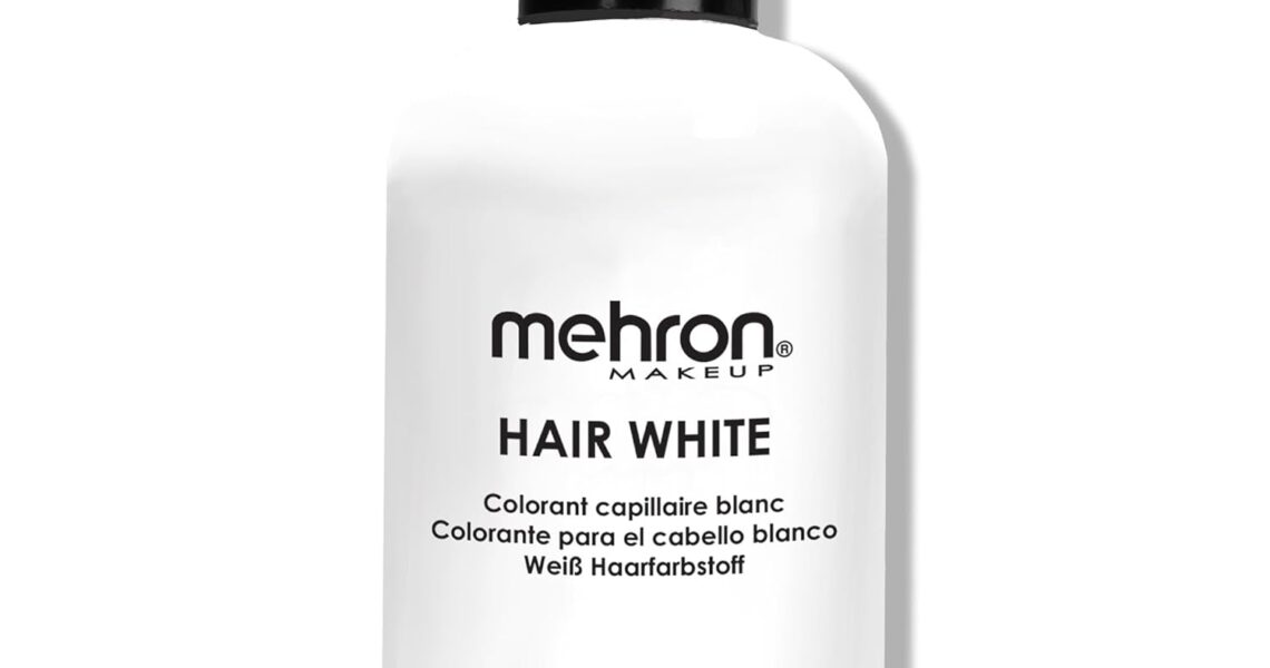 Mehron Makeup Hair White | Washable White Hair Dye | Temporary Color for Theatre, Cosplay, & Halloween 4.5 oz (133 ml) (White), $13.69