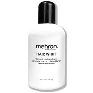 Mehron Makeup Hair White | Washable White Hair Dye | Temporary Color for Theatre, Cosplay, & Halloween 4.5 oz (133 ml) (White), $13.69