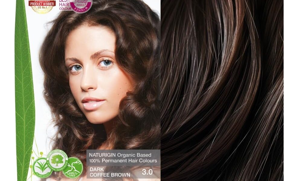 Naturigin Permanent Hair Dye, 3.0 Dark Brown, Ammonia and Paraben Free, up to 100% Gray Hair Coverage, Long Lasting, Vegan, Cruelty Free, $15.90