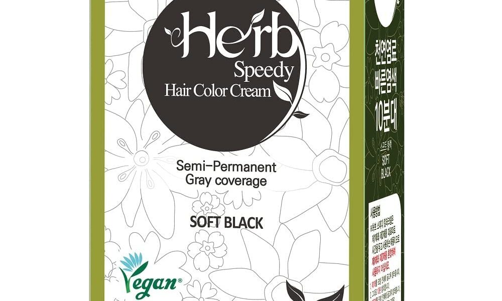 DONGSUNG Herb Speedy Color Cream (Soft Black, 1 Pack), PPD-Free Ammonia-Free Vegan Hair Dye with Sun Protection, Odorless, Gentle for Sensitive Scalp, No Eye or Scalp Irritation, $16.99
