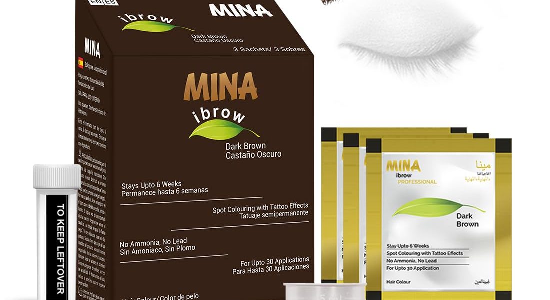 MinaiBrow Dark Brown Powder | Natural Spot Coloring Brow Tinting Kit with Brush | Water & Smudge Proof, Instant Brow Dye, 100% Gray Coverage, $13.95