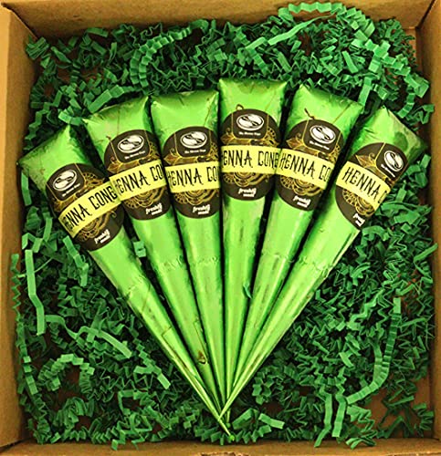 The Henna Guys 100% Natural Ready to Use Henna Cones For Redish Brown Hair Dye – Perfect for Spot hair coloring 6 Pack., $9.97