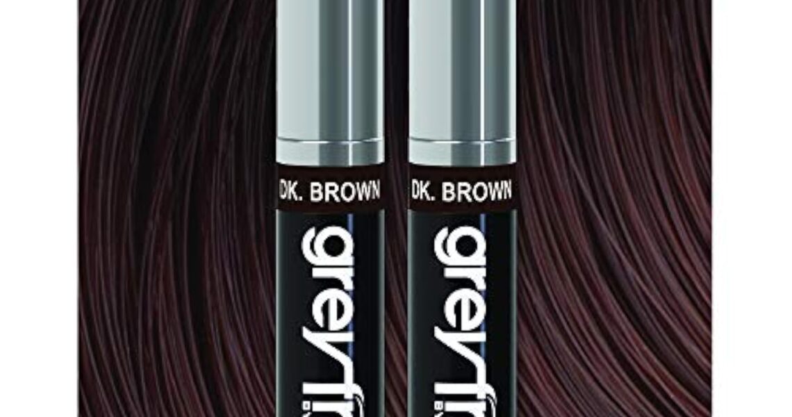Root touch up, temporary hair color to cover gray hairlines, eyebrows, Mustache & Beards Greyfree 2 PACK (DARK BROWN), $17.98