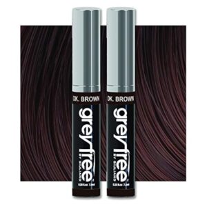 Root touch up, temporary hair color to cover gray hairlines, eyebrows, Mustache & Beards Greyfree 2 PACK (DARK BROWN), $17.98