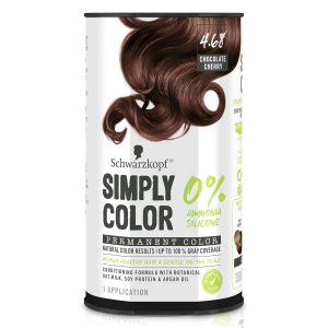 Schwarzkopf Simply Color Hair Color 4.68 Chocolate Cherry, 1 Application - Permanent Hair Dye for Healthy Looking Hair without Ammonia or Silicone, Dermatologist Tested, No PPD & PTD, $12.59