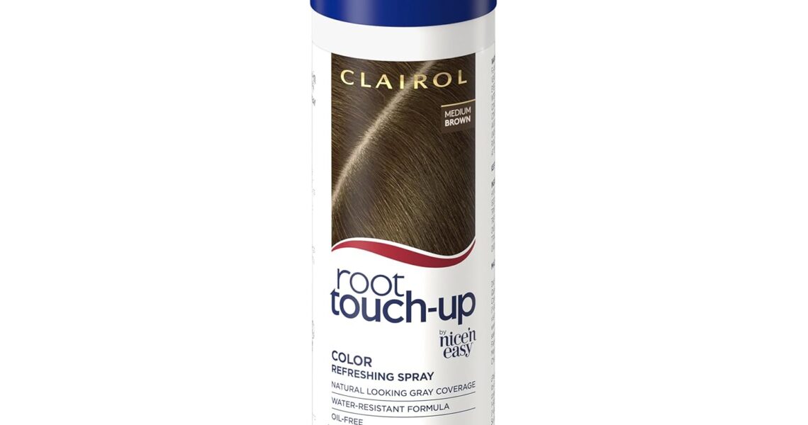 Clairol Root Touch-Up by Nice’n Easy Temporary Hair Coloring Spray, Medium Brown Hair Color, Pack of 1, $9.97