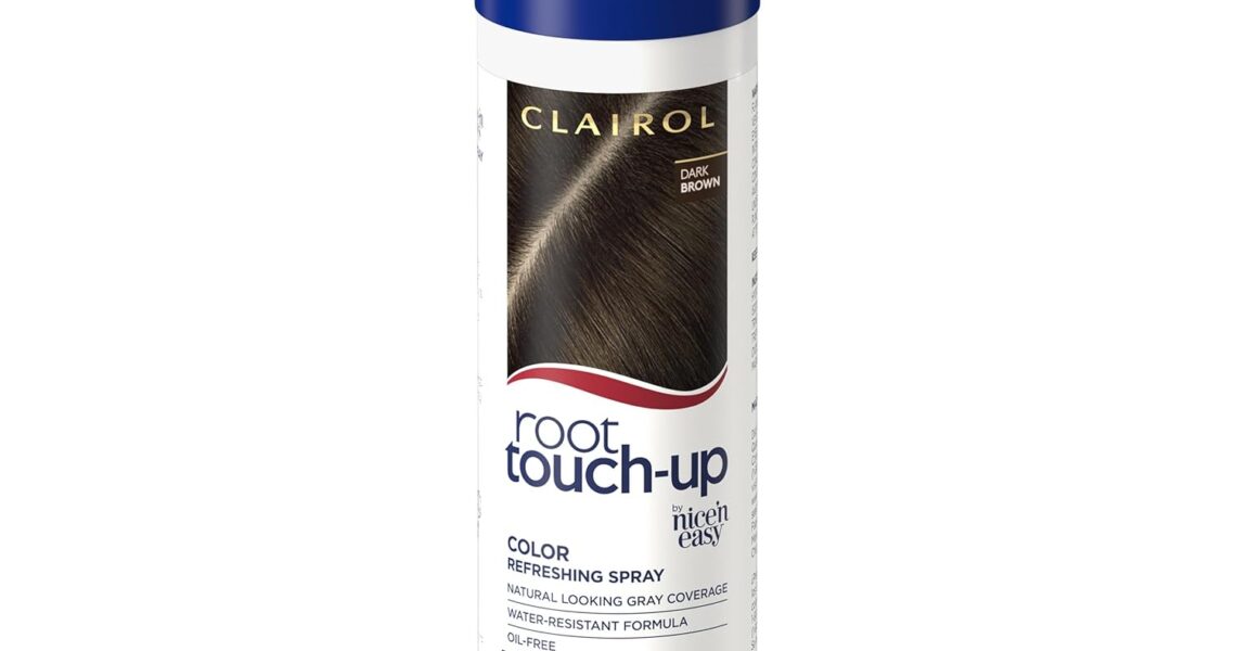 Clairol Root Touch-Up by Nice’n Easy Temporary Hair Coloring Spray, Dark Brown Hair Color, Pack of 1, $9.97