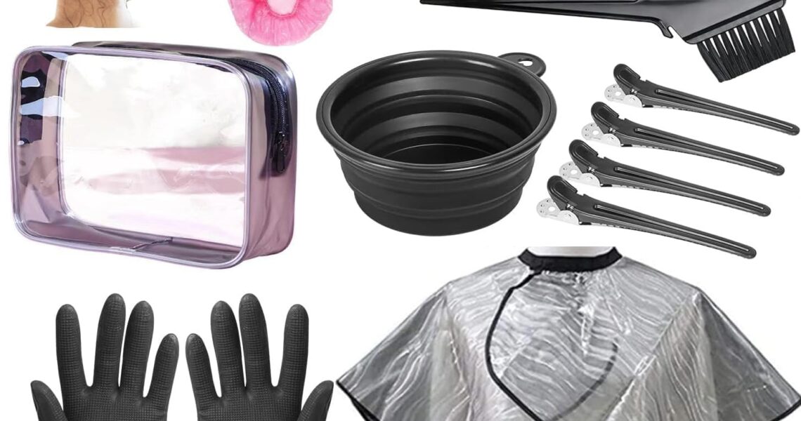 Hair Dye Kit 18 Pieces Hair Coloring Kit, Hair Tinting Bowl, Hair agitator, Dye Brush, Ear Cover, Hairpin, Hair Coloring Cape For Hair Coloring Hair Dye Tools and DIY at Home, $9.99