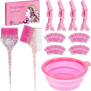 11pcs Hair Coloring Kit - Professional Salon Tools for DIY Mixing, Includes Clips, Bowl, Dye Brush, Earmuffs - Perfect for Bleaching and Dye, $5.99