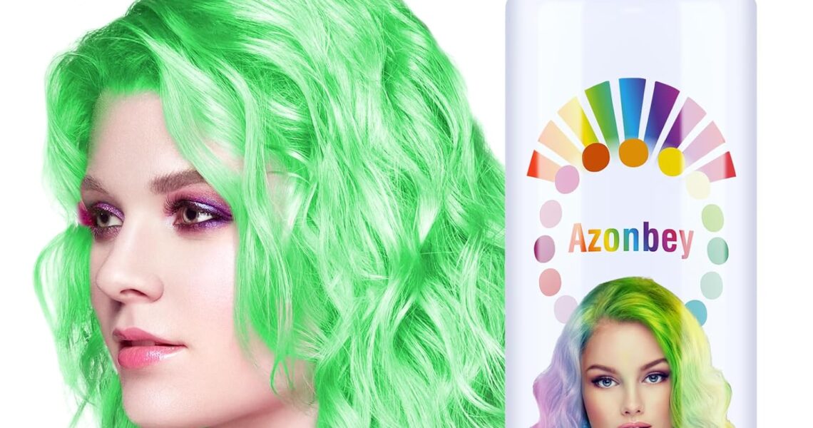 Temporary Root touch Up Hair Color Spray,Temporary Hair Color Wax,Azonbey Hair Wax Dye Pomades,Washable Hair Coloring Natural Hair Dye for Party,Hollowen,Cosplay. (Green, 120ml), $9.98