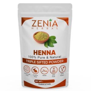 Zenia 100% Pure & Natural Henna Powder (Lawsonia Inermis) | 908 grams (2 lbs) | Orange-Red Hair Color | Triple Sifted | Fresh from Rajasthan | No Chemicals, No Additives, $17.99