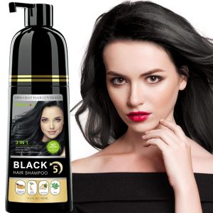 Instant Black Hair Shampoo, 3 in 1 Natural Black Hair Dye Shampoo with Herbs, Cover Greys Hair for Men & Women, Permanent Black Hair Color - Ammonia Free, Herbal Black Hair Dye 400ml (Black), $19.99