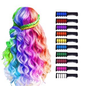 MSDADA 10 Color Hair Chalk for Girls - Hair Chalk Comb Kids Temporary Hair Color Dye - Teen Girl Gift Hair Stuff Accessories Makeup Kit Christmas Gifts Toys for Girls Age 6 7 8 9 10 11 12 13 Year Old, $8.98