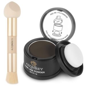Root Touch Up Sets,Hairline Powder for Women Cover Up- Hairline Concealer for Thin and Thinning Hair, Water & Sweat Resistant,Contain Azonbey Makeup Brush (Dark Brown, Med #Makeup Brush), $16.98