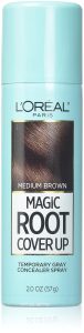 L'Oreal Paris Hair Color Root Cover Up Temporary Gray Concealer Spray, Light to Medium Brown, 2 Ounce, $10.97