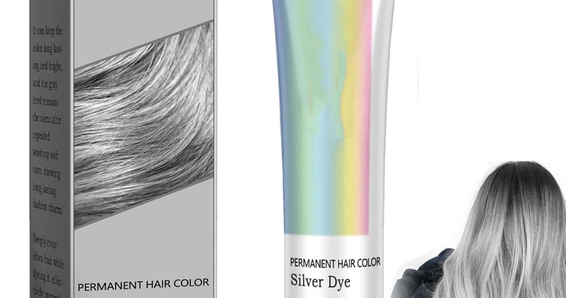 2 in 1 Natural Essence Extract Silver Hair Dye,Silver Gray Natural Hair Dye Cream,Fashion Silver Gray Hair Dye Permanent for Women Men,Long-lasting Color (1 Pcs, Silver), $7.27
